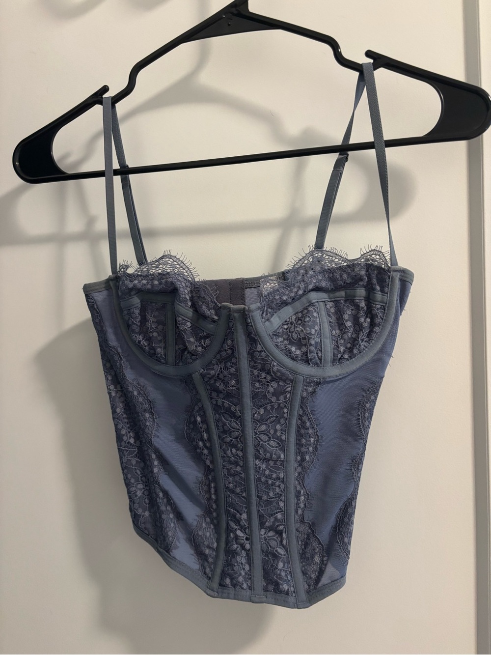 Urban Outfitters Slate Blue Lace Corset Bustier